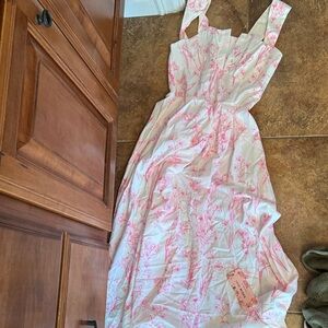 SHEIN Pink Floral Print Dress